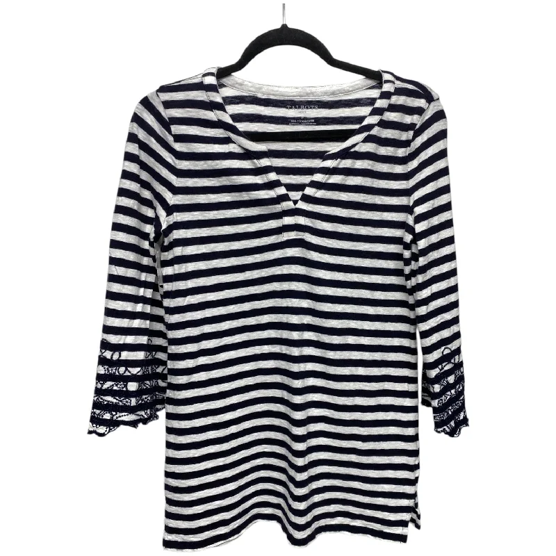 Top 3/4 Sleeve By Talbots In Striped Pattern, Size: Sp