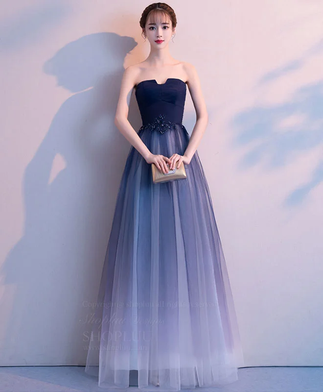 Simple Tulle Long Prom Dress, Tulle Bridesmaid Dress