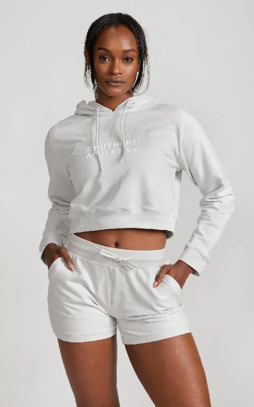 Women's Cropped Hoodie in Glacier Gray