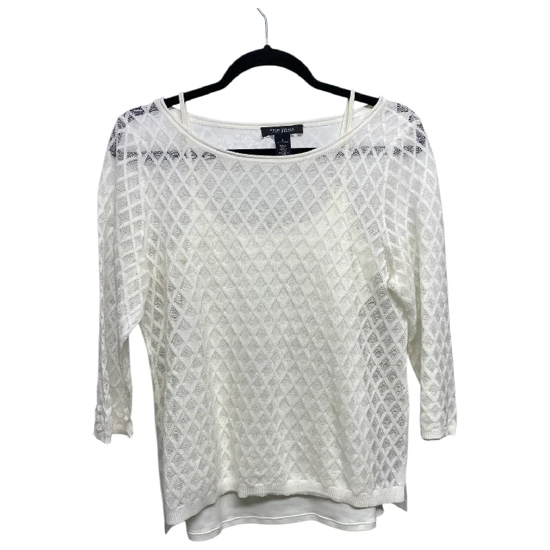 Top 3/4 Sleeve By White House Black Market In Cream, Size: S