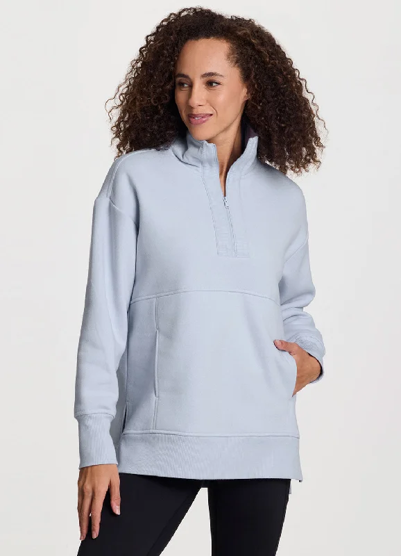 Uptown Fleece 1/4 Zip Mock Neck Tunic