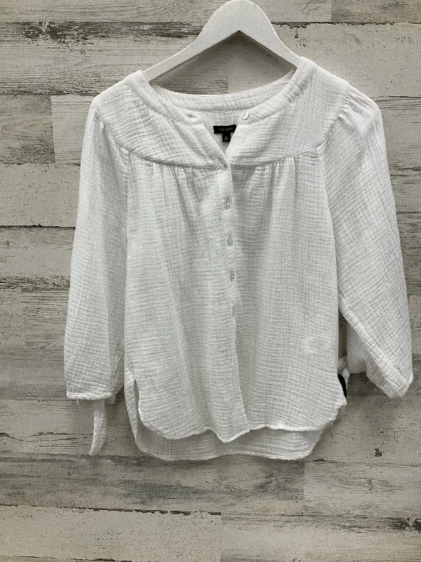 Top 3/4 Sleeve By Talbots In White, Size: Xs