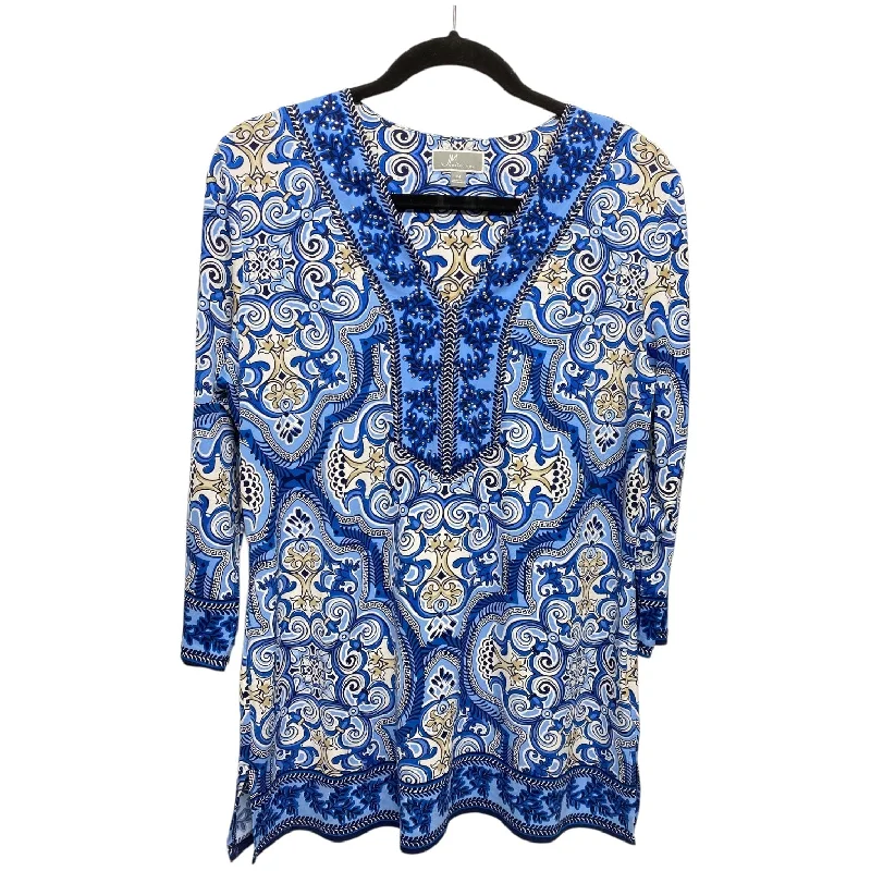 Top 3/4 Sleeve By Jm Collections In Blue, Size: M