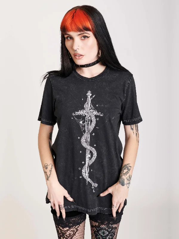 Mineral Wash Dagger Snake T-shirt