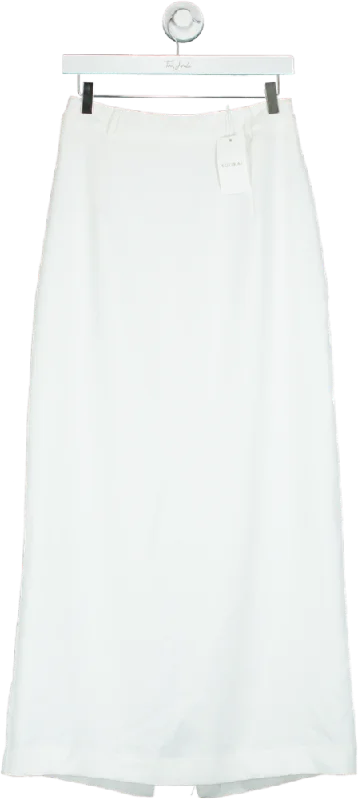 Kookai Natural White Oyster Midi Skirt UK 10