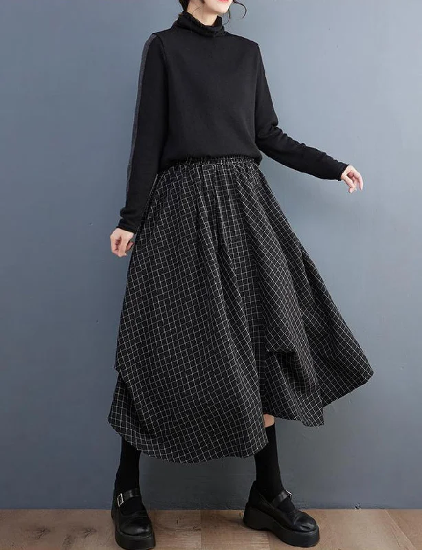 Women 2023 Punk Style Asymmetric Loose A-line Skirt