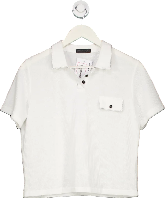 Dazy White Short Sleeve Polo Shirt