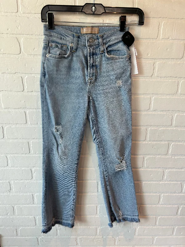 Jeans Boot Cut By 7 For All Mankind In Blue Denim, Size: 00