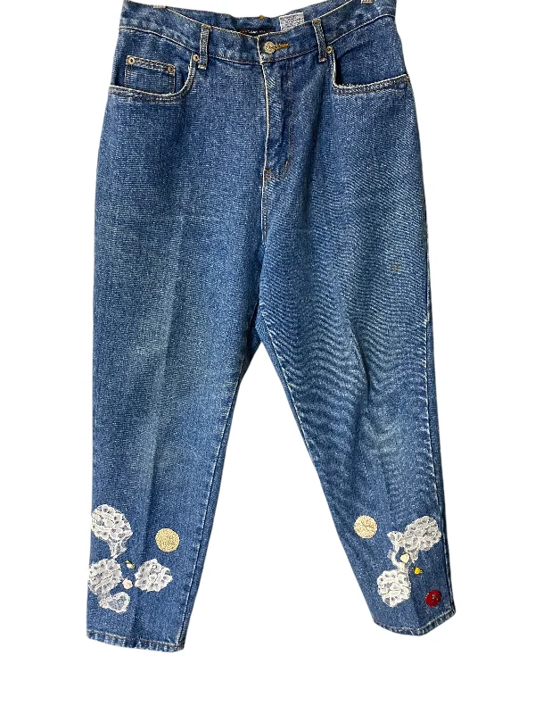 Jeans Boyfriend By Bill Blass In Blue Denim, Size: 12