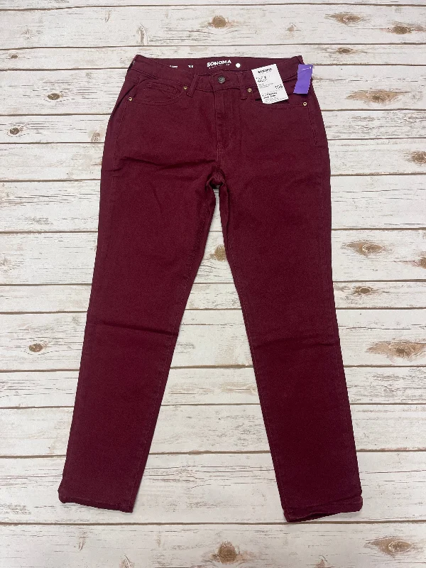 Jeans Skinny By Sonoma In Red Denim, Size: 10