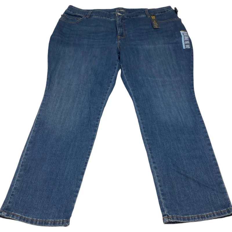 Jeans Straight By Lee In Blue Denim, Size: 22w