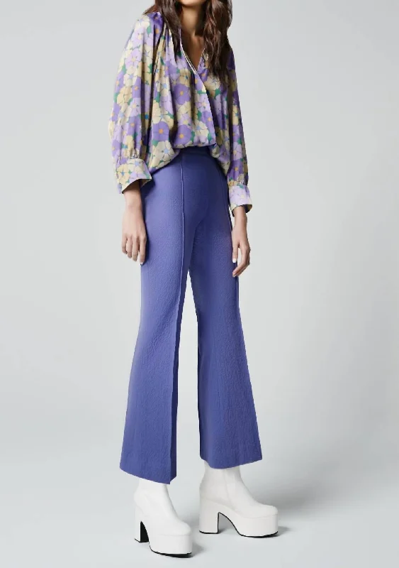 Cropped Pintuck Pant In Deep Mauve