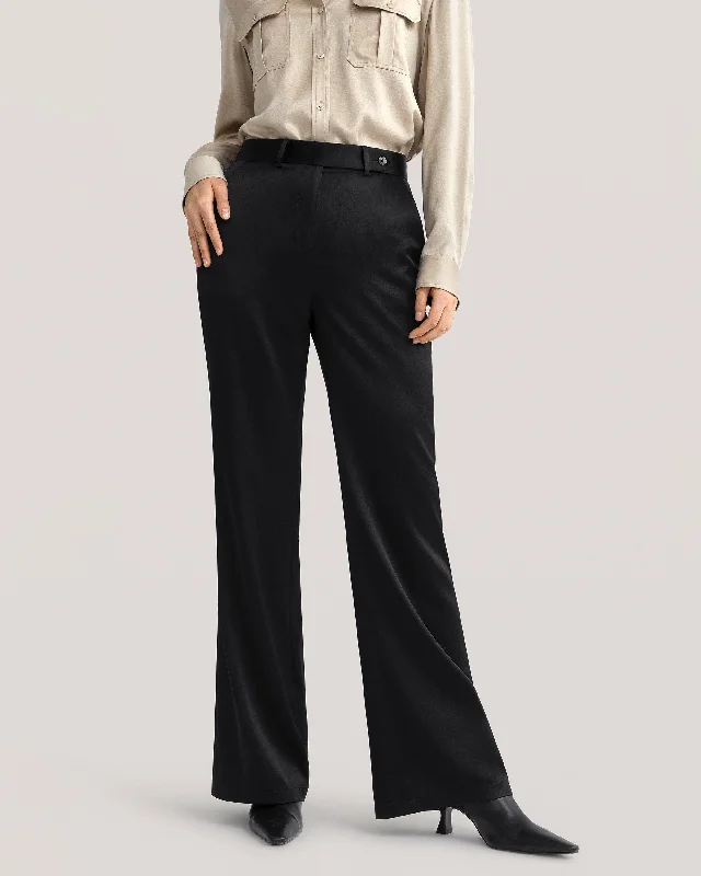 The Albo Micro-Flare Silk Pants for Women