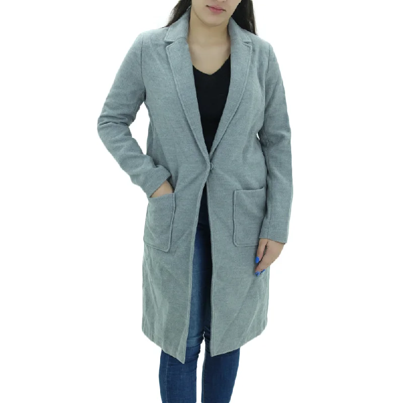 Women's Plain Long Coat,Grey