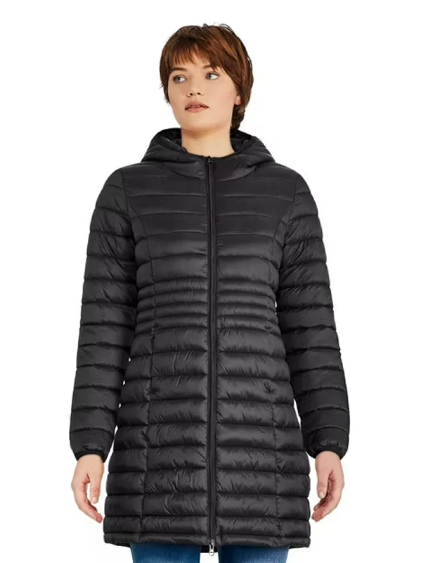 Women's Quilted Puffer Coat,Black