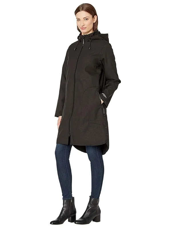 Women's Hooded Waterproof Coat,Dark Grey