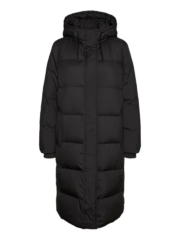 Women's Quilted Puffer Coat,Black