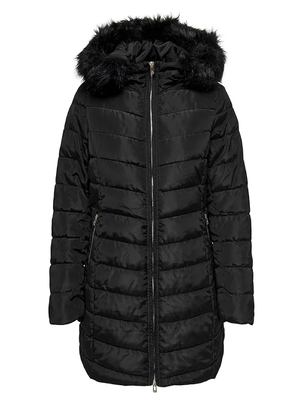 Women's Quilted Puffer Coat,Black