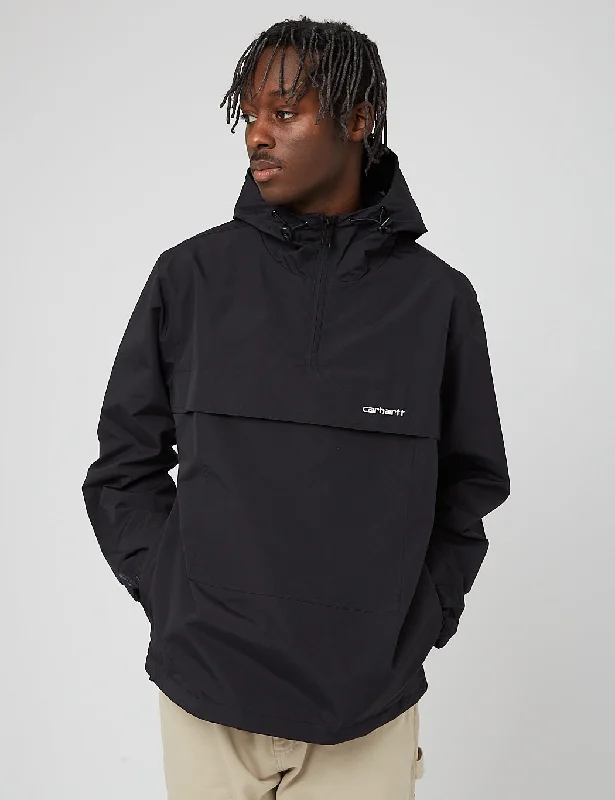 Carhartt-WIP Windbreaker Pullover Jacket - Black/White