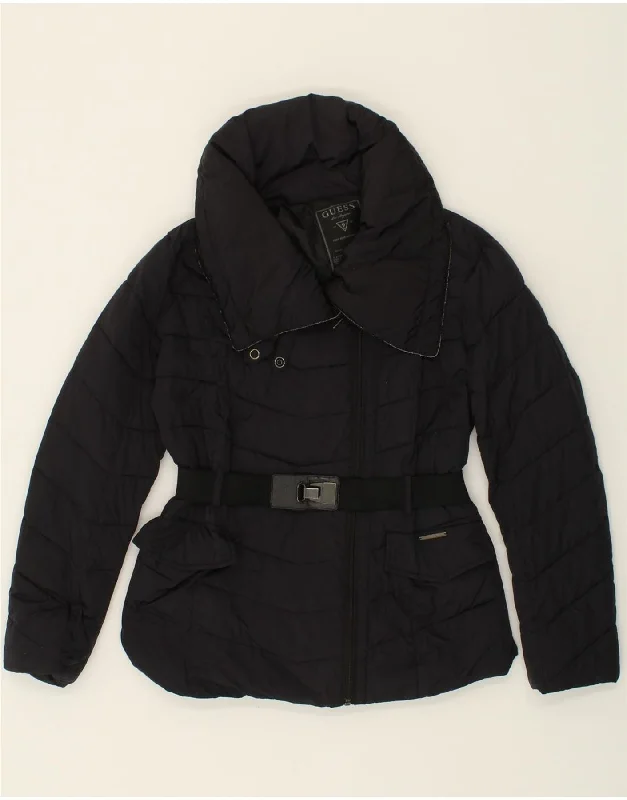 GUESS Womens Padded Jacket UK 14 Medium Black Polyamide