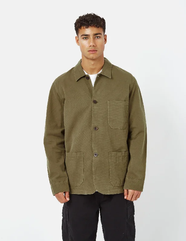 Portuguese Flannel Labura Jacket (Cotton) - Olive Green