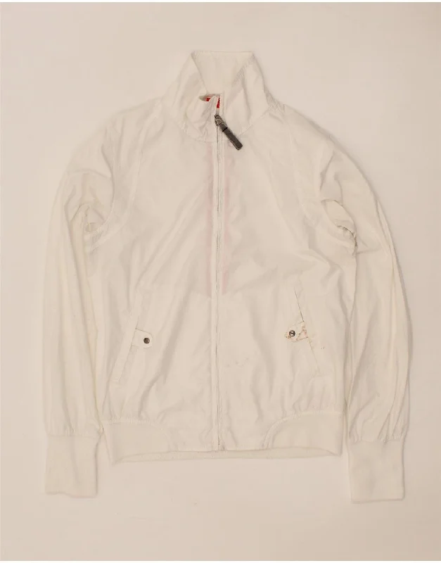 PUMA Womens Bomber Jacket UK 10 Small White Polyester