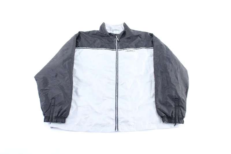 Reebok Embroidered Logo Black & Silver Zip Up Jacket