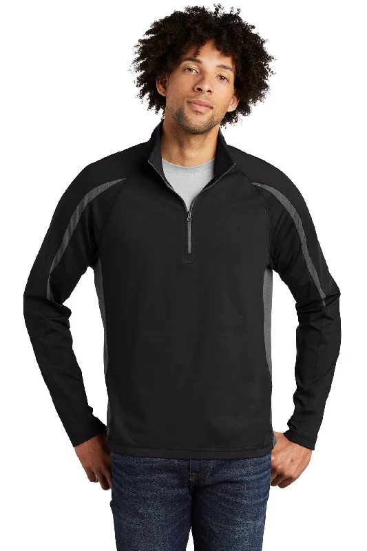 Sport-Tek Sport-Wick Stretch 1/2-Zip Colorblock Pullover. ST851