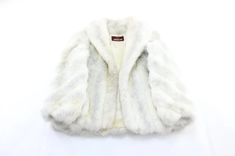 Women's 80's Jordache Faux Fur White Coat