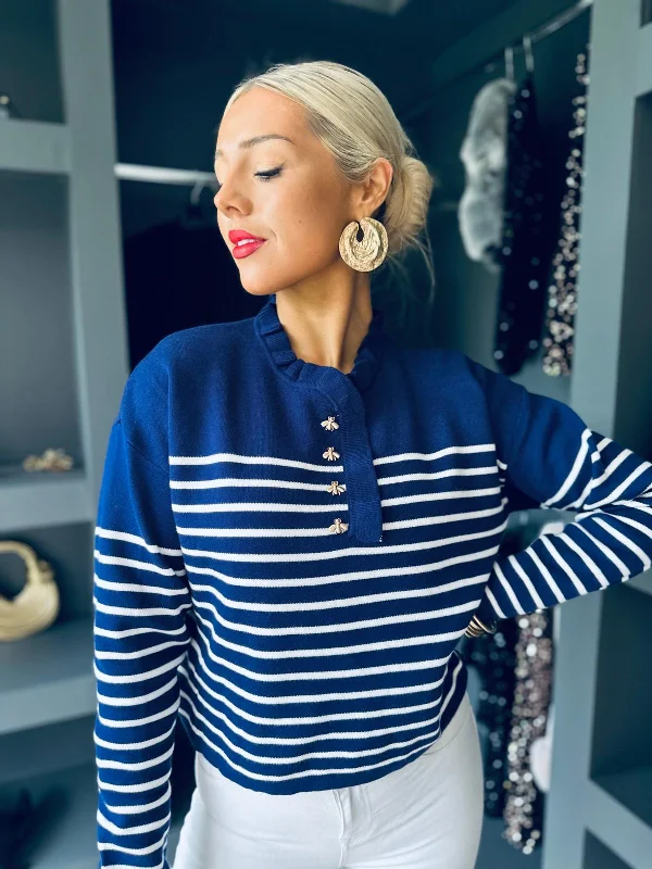 Laura Striped Jumper Navy