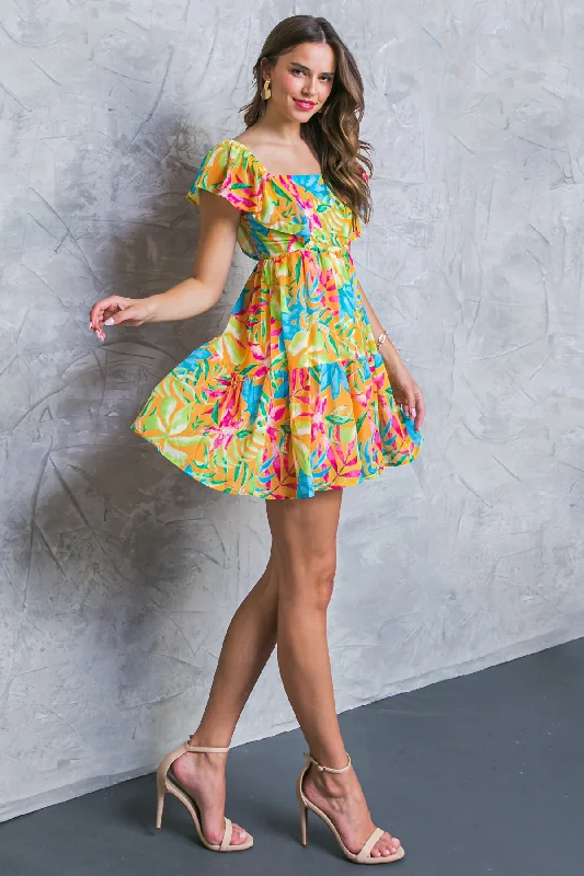 SHINING SANDS WOVEN MINI DRESS