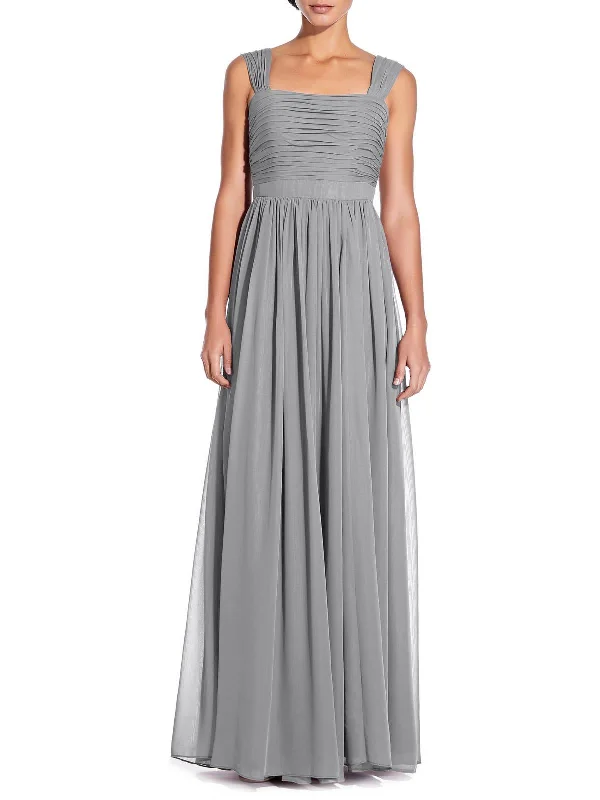 Riley Womens Pleated Prom Evening Dress