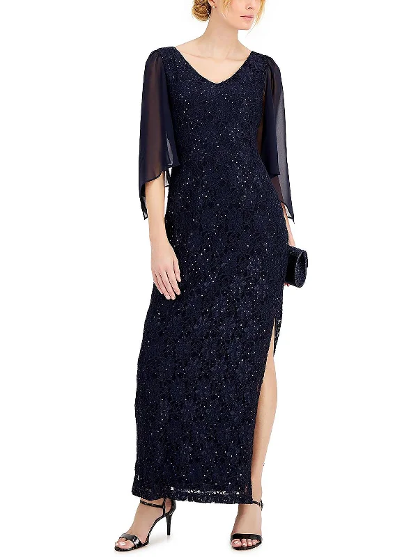 Womens Lace Long Evening Dress