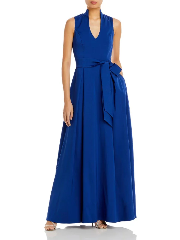 Womens Sleeveless V-Neck Evening Dress