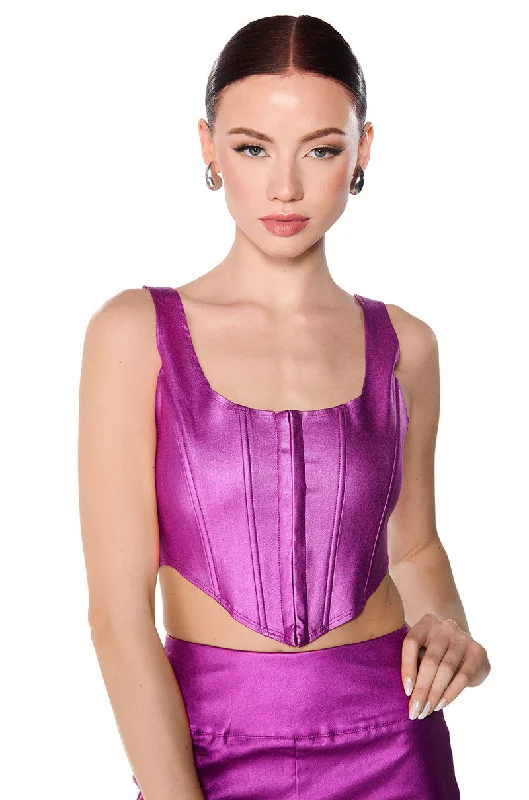 BELIEVE IT METALLIC CORSET TOP