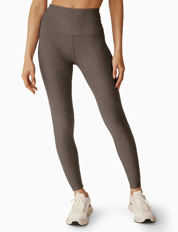 Spacedye Caught In The Midi High Waisted Legging - Soft Umber Heather