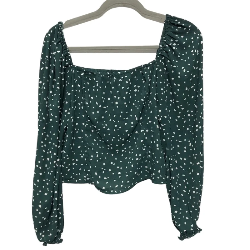 Blouse Long Sleeve By Abercrombie And Fitch In Green, Size: M