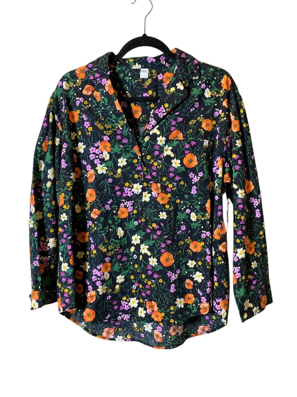 Blouse Long Sleeve By Old Navy In Floral Print, Size: S