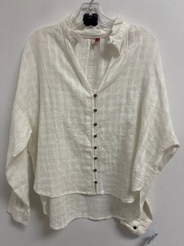 Blouse Long Sleeve By Pilcro In White, Size: M