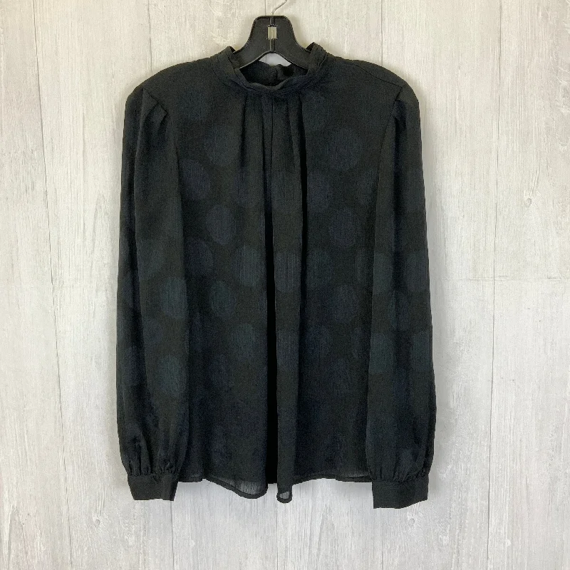 Blouse Long Sleeve By Who What Wear In Black, Size: M