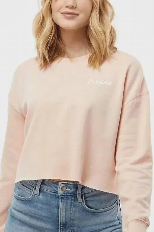 Dinkerbell Crop Sweatshirt In Pink