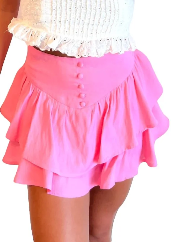 Jamie Tiered Skort In Pink