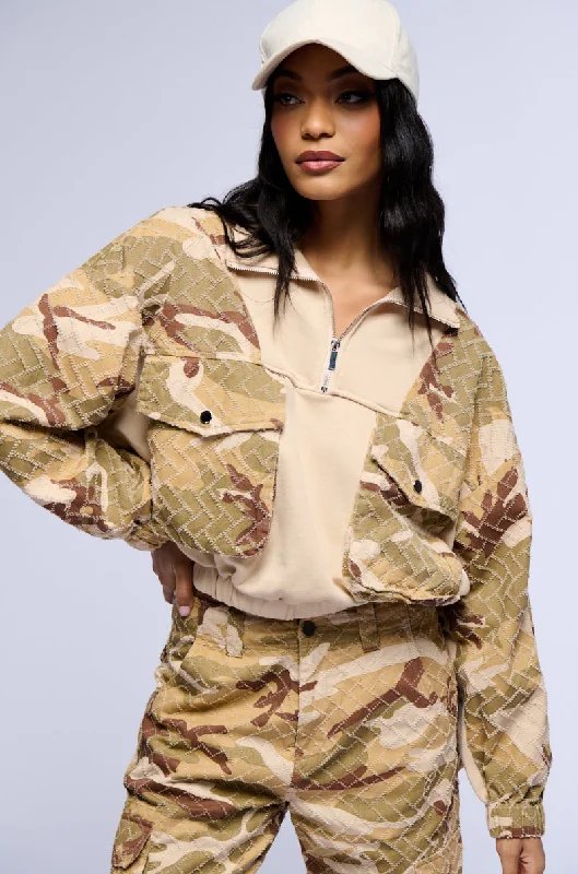 ON DUTY LONG SLEEVE CAMO PRINT SWEATSHIRT