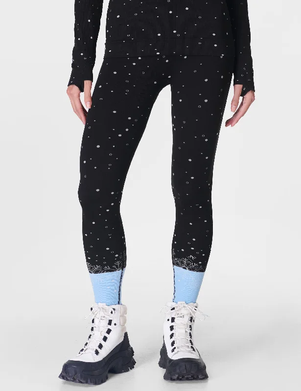 Snowflake Base Layer Legging - Blue Snowflake Jacquard