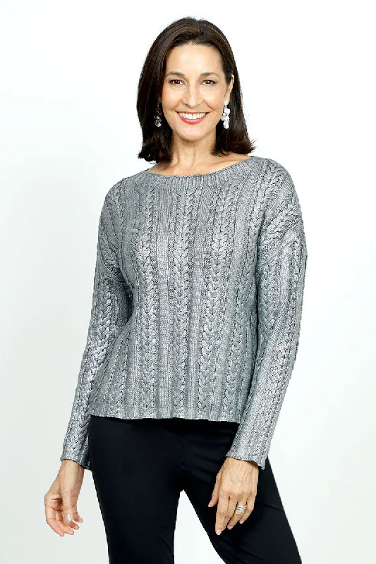 Elliott Lauren Foiled Cable Sweater