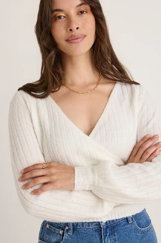 Honest Ivory Ballerina Soft Rib Knit Wrap