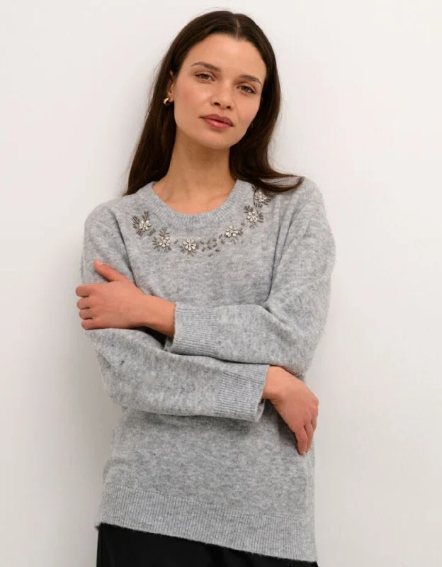 Kaffe Viola Pullover Sweater GREY MELANGE