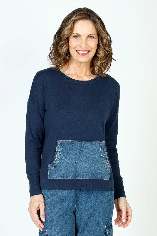 Lolo Luxe Sweater with Denim Pocket