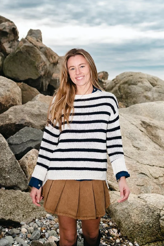 Relaxed Crew Sweater - Night Sky Stripe